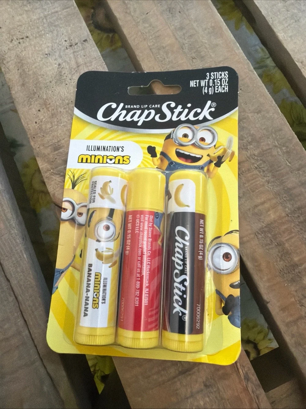 3 -Chap stick Minions Multipack Lip Balm - banana nana, berry